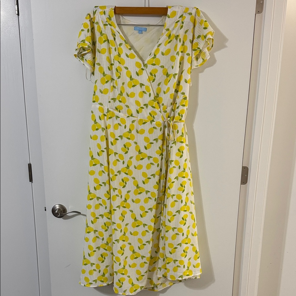Draper James Yellow Lemon Wrap Dress